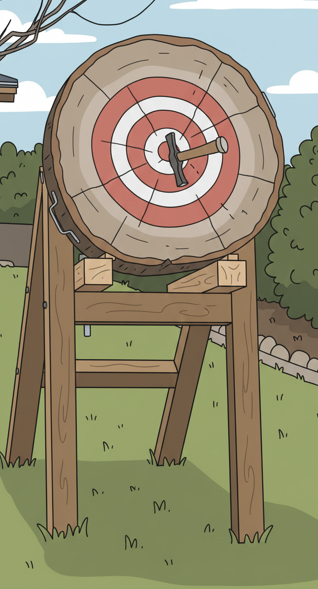 Zielscheibe mit Doppelaxt